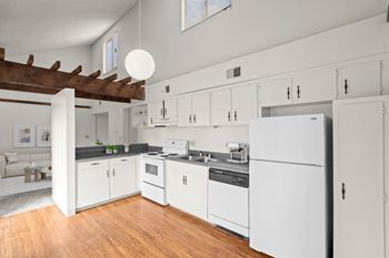 Modern kitchen with a refrigerator